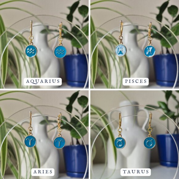 Dainty Astrology Sign Earrings | All Zodiac Signs - Picture 8 of 11